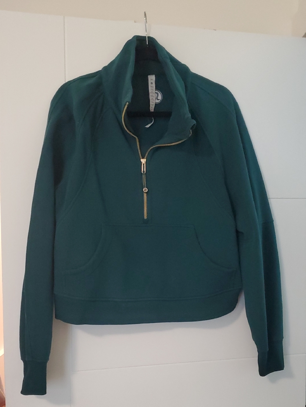 lululemon Scuba Oversized Funnel-Neck Half Zip, Storm Teal/Gold